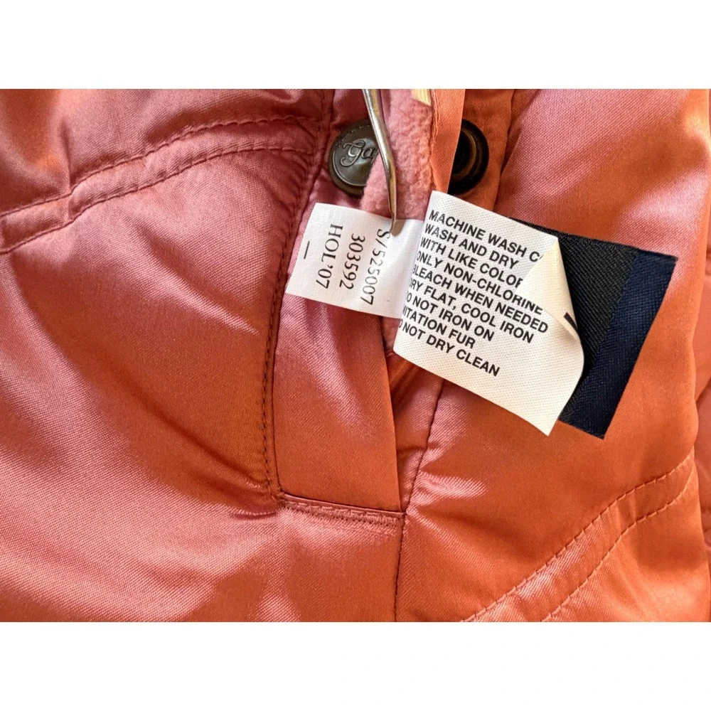 Gap Kids Faux Fur Vest‎ XXL 14-16 Brown Pink Shaggy Zip Up Quilted HOL'07 303592